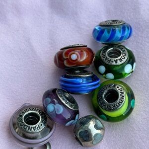 Pandora murano glass charm lot